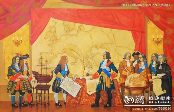 伏尔加庄园彼得洛夫宫里的列宾大型壁画
