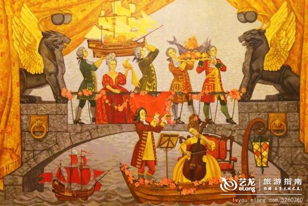 伏尔加庄园彼得洛夫宫里的列宾大型壁画